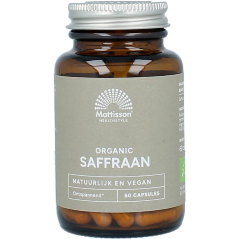 Mattisson HealthStyle Organic saffraan 30mg bio - 60 Vegetarische capsules