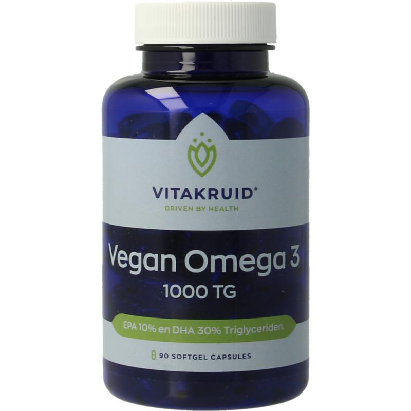 Vitakruid Vegan omega 3 1000 triglyceriden 300 DHA 100 EPA - 90 Softgels