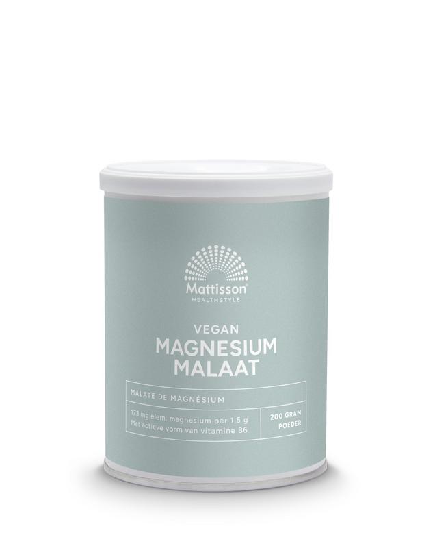 Mattisson HealthStyle Magnesium malaat met actieve vorm vit. b6 - 200 Gram