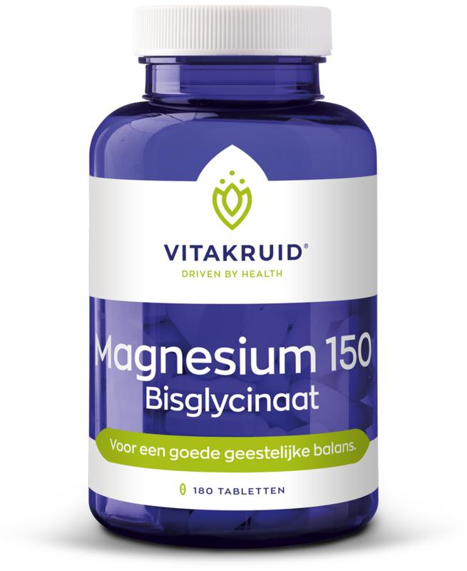 Vitakruid Magnesium 150 Bisglycinaat met 200mg L-Taurine - 180 Tabletten