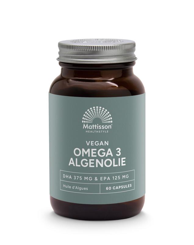 Mattisson HealthStyle Vegan omega 3 algenolie DHA 375mg EPA 125mg - 60 Softgels