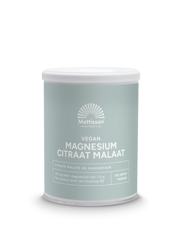 Mattisson HealthStyle Magnesium citraat malaat met actieve vorm vit. b6 - 125 Gram