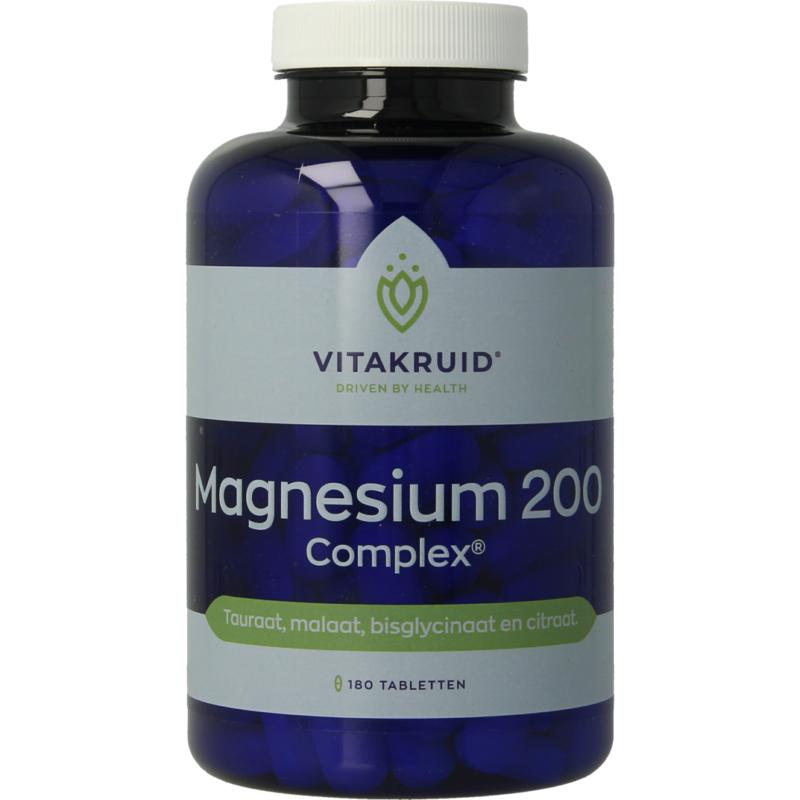 Vitakruid Magnesium 200 Complex Tauraat Malaat Bisglycinaat - 180 Tabletten