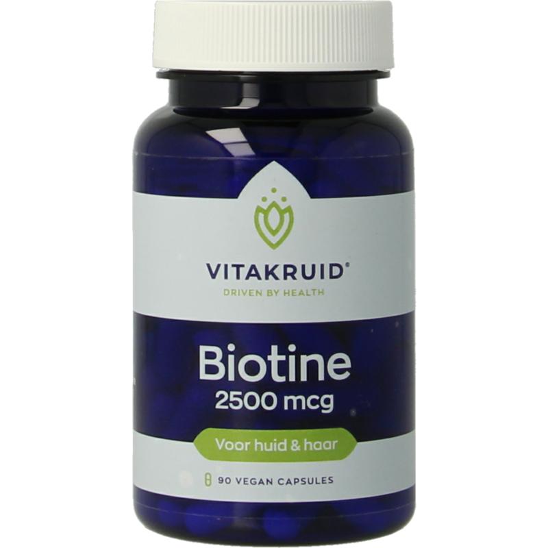 Vitakruid Biotine 2500 mcg voor Huid, Haar & Nagels - 90 Vegetarische capsules