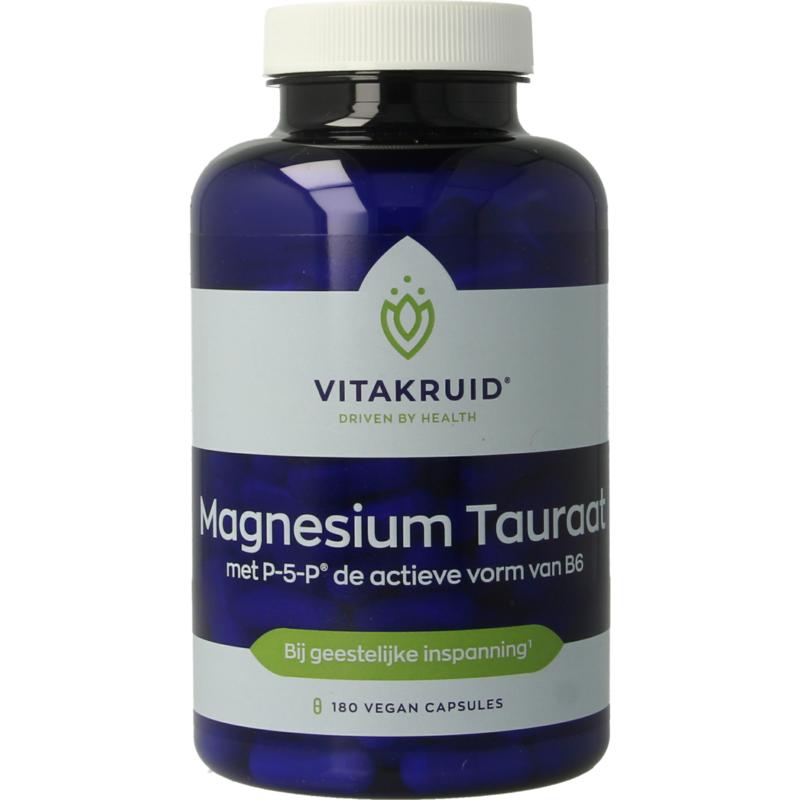 Vitakruid Magnesium Tauraat met Vitamine B6 (P-5-P) - 180 Vegetarische capsules